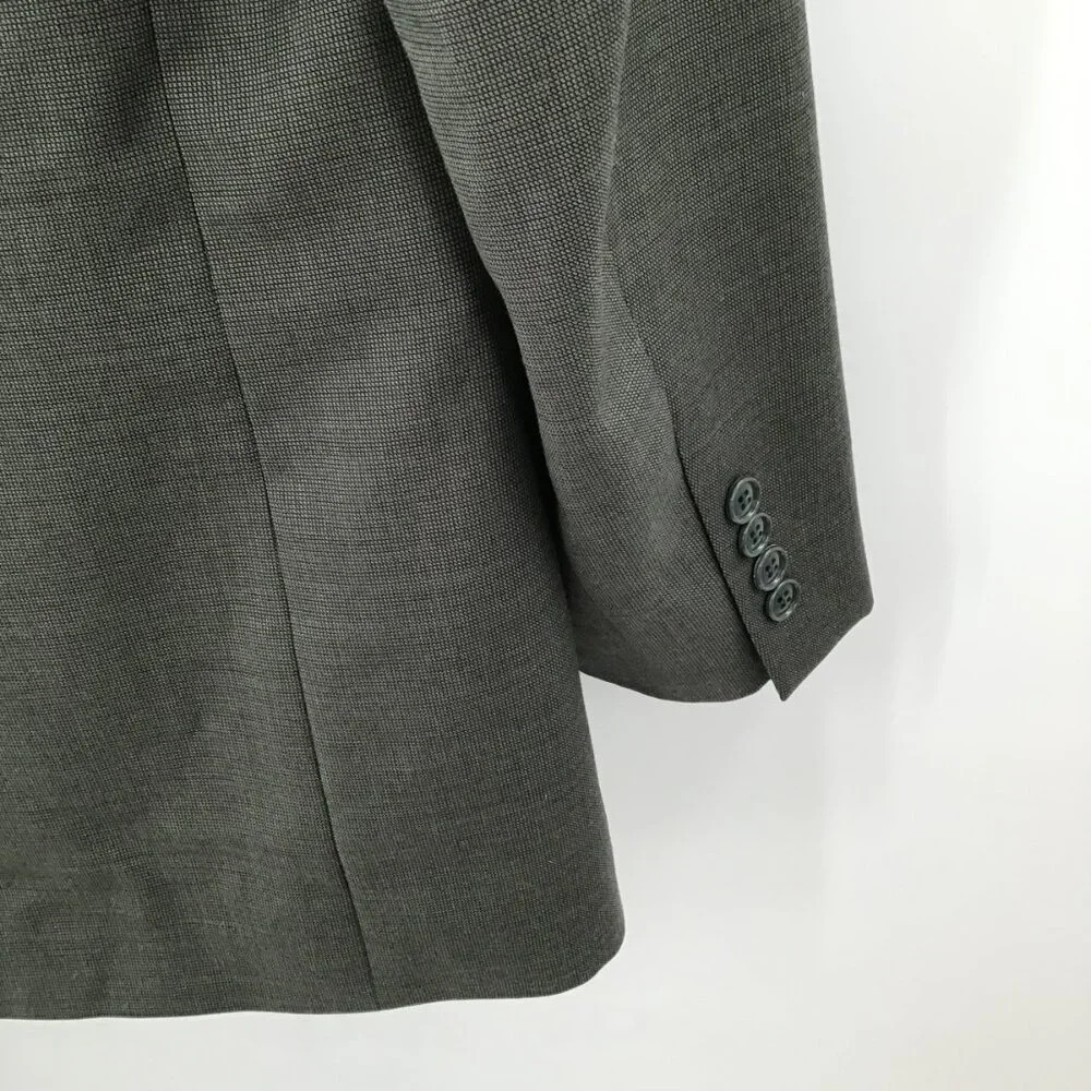 Mens Jones New York Suit 40R Pants 35/28.5 Wool Cashmere Blend Green Houndstooth - Picture 6 of 16